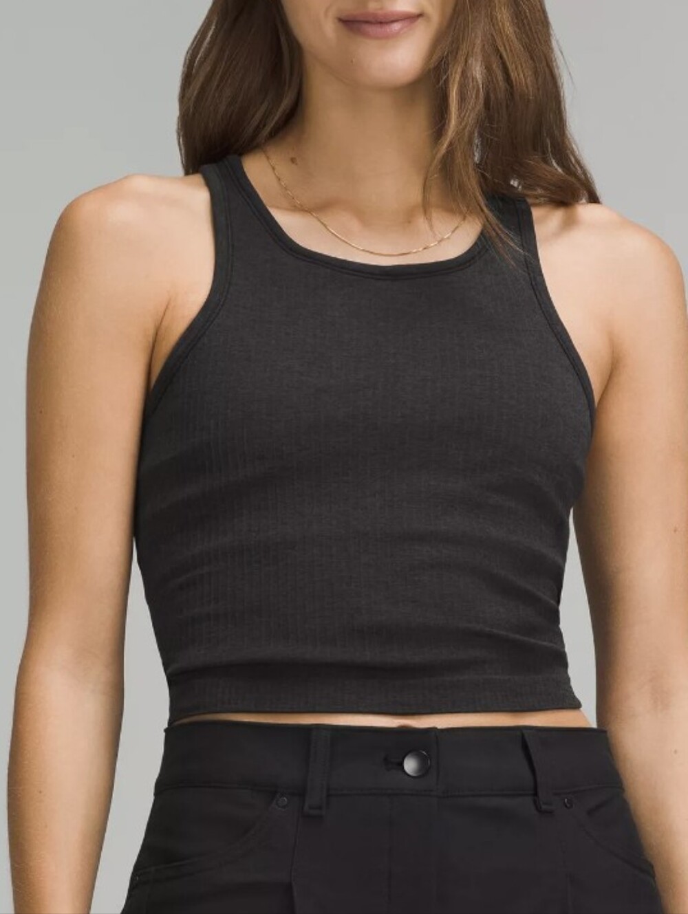 Lululemon Black Ebb to Street Cropped Racerback Tank Top Size 6
